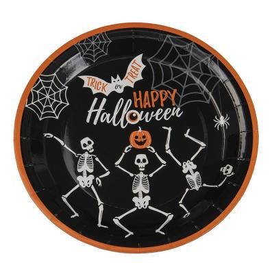 Papperstallrikar Halloween Skelett 8-pack