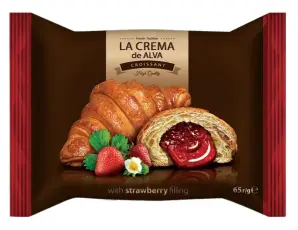 La Crema de Alva Croissant Jordgubbsfyllning 65g x 24st Coopers Candy