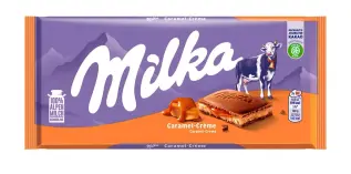Milka Mj&ouml;lkchokladkaka Caramel Creme 100g Coopers Candy