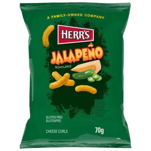 Herrs Jalapeno Cheese Curls 70g (BF:2026-01-22) Coopers Candy
