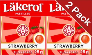 L&auml;kerol Jordgubb 2-pack 50g Coopers Candy