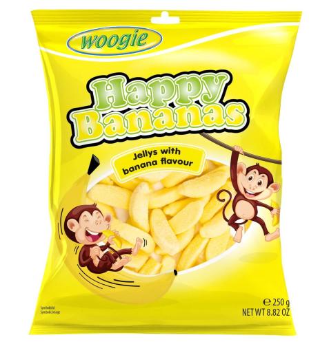 Woogie Happy Bananas 250g(BF:2025-03-20) Coopers Candy