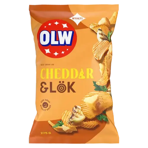 OLW Chips Cheddar & Lök 275g Coopers Candy