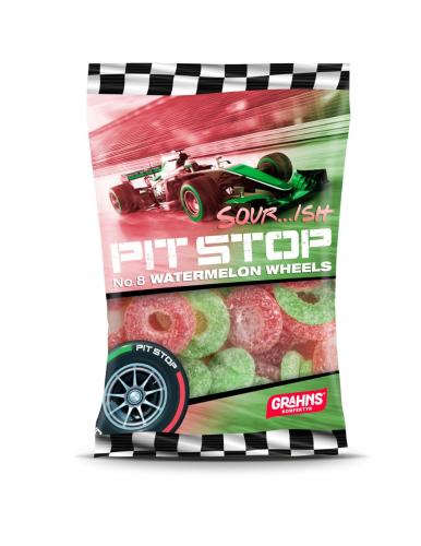 Pit Stop Sour Watermelon Wheels 100g Coopers Candy