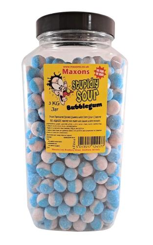 Maxons Stupidly Sour Jar Bubblegum 3kg Coopers Candy