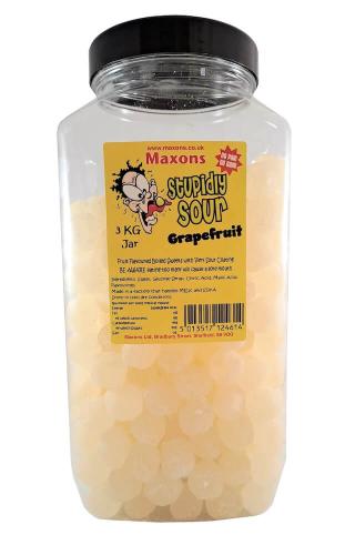 Maxons Stupidly Sour Jar Grapefruit 3kg Coopers Candy