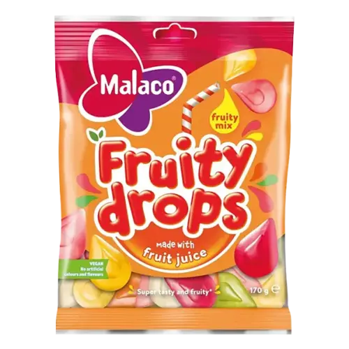 Malaco Fruity Drops Frutiy Mix 110g Coopers Candy