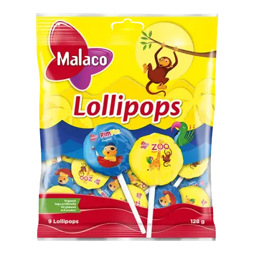 Malaco Lollipops 128g Coopers Candy