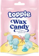 Toppie Wax Candy Astronaut Bl&aring;b&auml;r 40g Coopers Candy