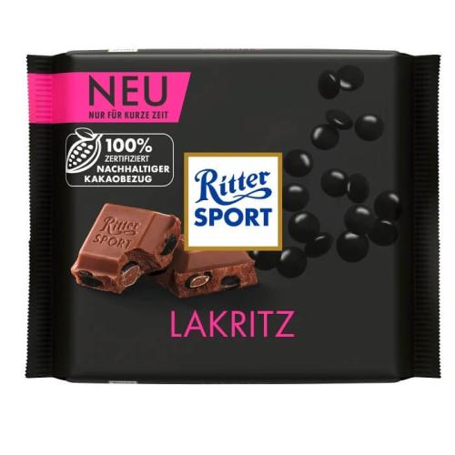 Ritter Sport Milk Chocolate Liquorice 100g Coopers Candy