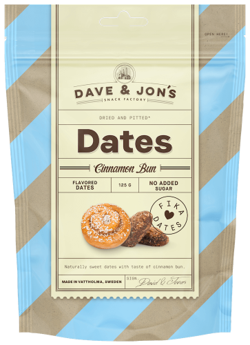 Dave & Jons Dadlar Cinnamon Bun 125g Coopers Candy