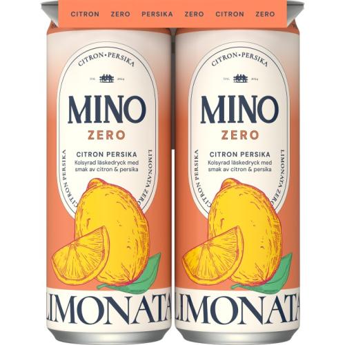 Mino Zero Limonata Citron & Persika 33cl x 4st Coopers Candy