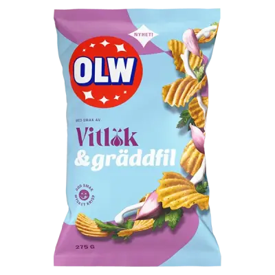 OLW Chips Vitlök & Gräddfil 275g