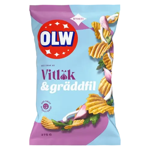 OLW Chips Vitlök & Gräddfil 275g Coopers Candy