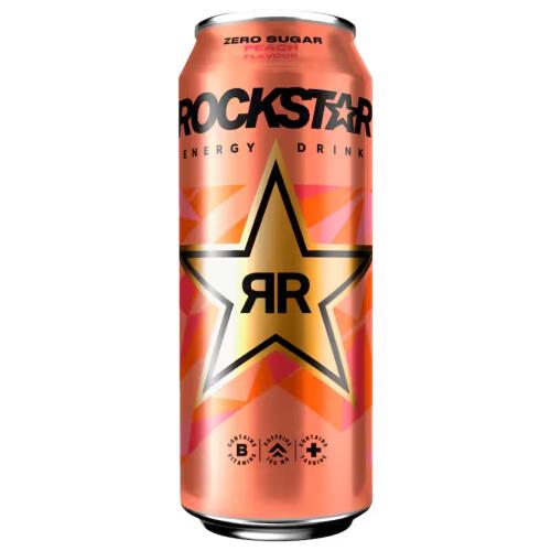 Rockstar Energy Drink Zero Sugar - Peach 50cl(BF:2026-01-31) Coopers Candy