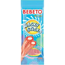 Bebeto Wacky Sticks Strawberry Vanilla 75g Coopers Candy