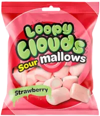 Loopy Clouds MarshMallow Sour Strawberry 100g Coopers Candy