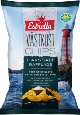 Estrella V&auml;stkustchips Havssalt R&auml;fflade 180g Coopers Candy