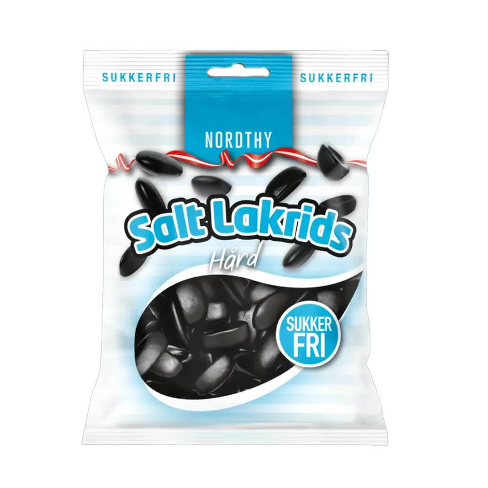 Läs mer om Nordthy Hårda Saltlakritsbåtar Sockerfri 65g