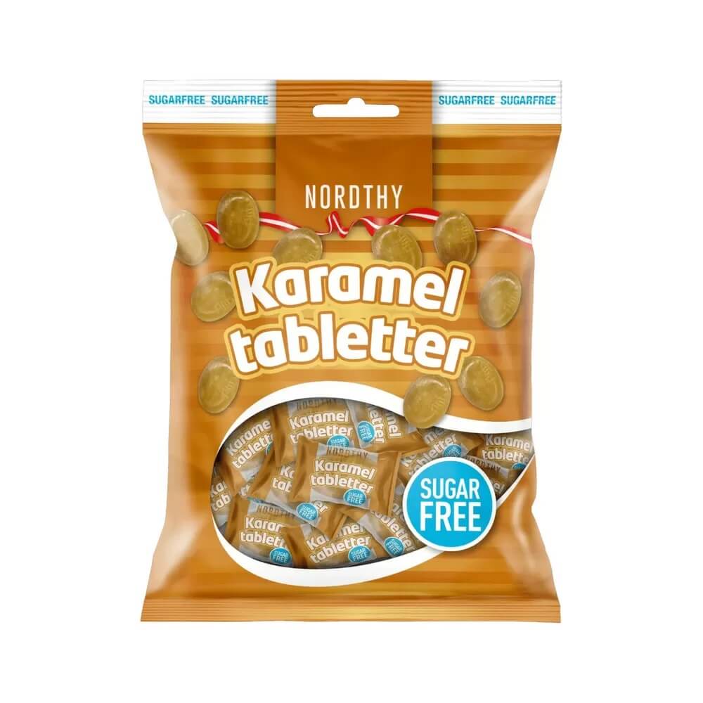 Läs mer om Nordthy Kolakarameller Sockerfri 125g