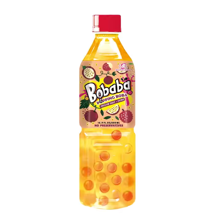 Bobaba Bubble Tea Drink - Passion Fruit & Lychee 500ml