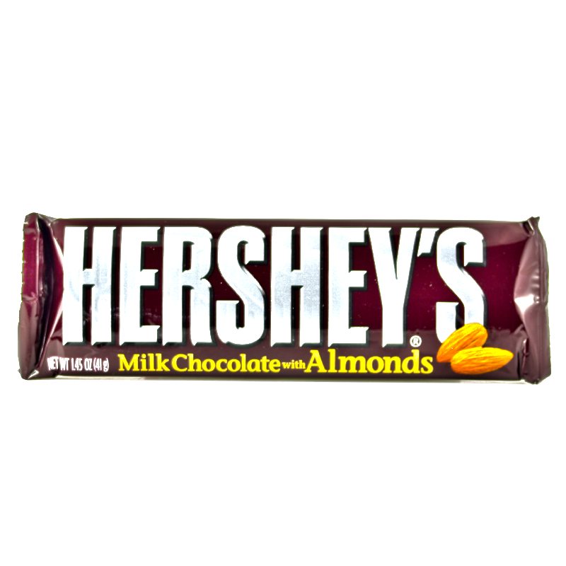 Läs mer om Hersheys Milk Chocolate Bar with Almonds 41gram