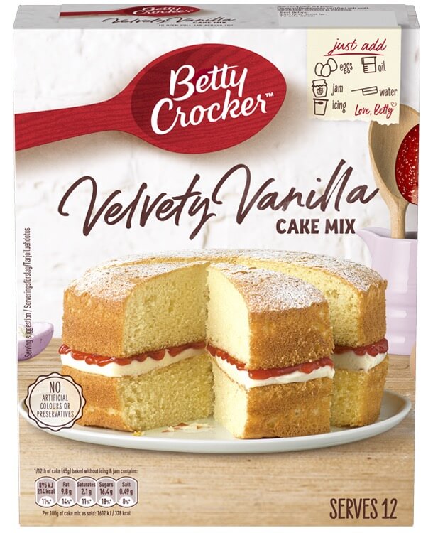 Betty Crocker Velvety Vanilla Cake Mix EU 425g