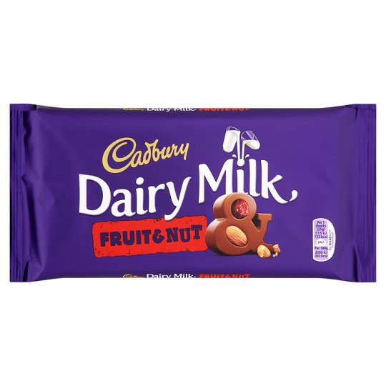 Läs mer om Cadbury Dairy Milk Fruit & Nut Chocolate Bar 95g