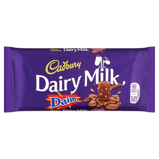 Läs mer om Cadbury Dairy Milk with Daim Chocolate Bar 120g