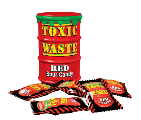 Läs mer om Toxic Waste Red Drum Extreme Sour Candy