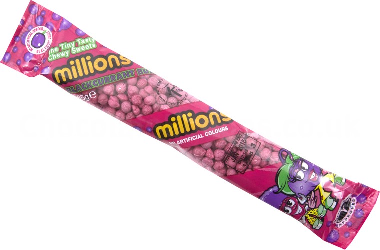 Läs mer om Millions Tube - Blackcurrant 60g