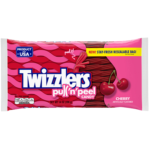 Läs mer om Twizzlers Cherry Pull N Peel 396g