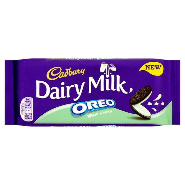 Cadbury Dairy Milk Oreo Mint Chocolate Bar 120g