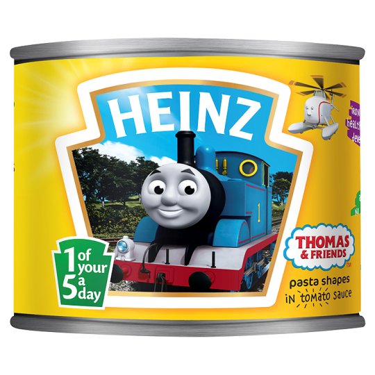 Läs mer om Heinz Thomas & Friends Pasta Shapes in Tomato Sauce 205g