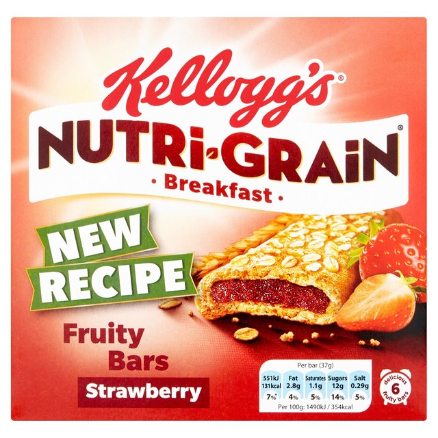 Läs mer om Kelloggs Nutri-Grain Strawberry Cereal Bars 222g
