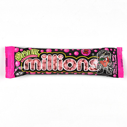 Millions Sour Strawberry Tubes 40g