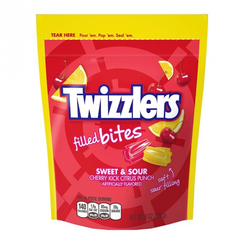 Twizzlers Soft Filled Bites Sweet & Sour 226g