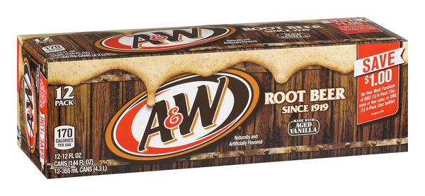 Läs mer om A&W Root Beer 355ml 12-pack