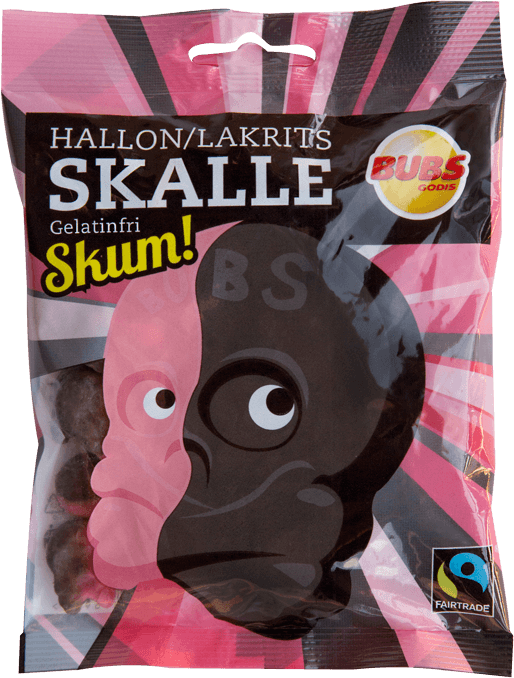 Bubs Hallon/lakritsskalle Skum 90g