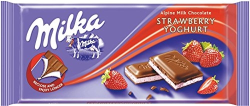Bild av Milka Strawberry Milk Chocolate Bar 100g