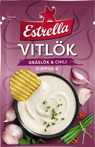 Läs mer om Estrella Dipmix Vitlök 23g