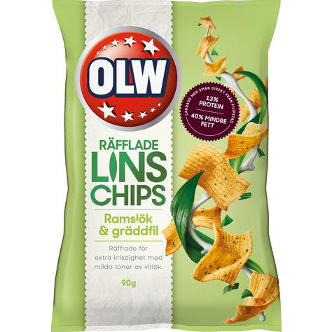 OLW Linschips Ramslök & Gräddfil 90g