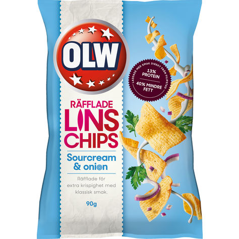 Läs mer om OLW Linschips Sourcream & Onion 90g