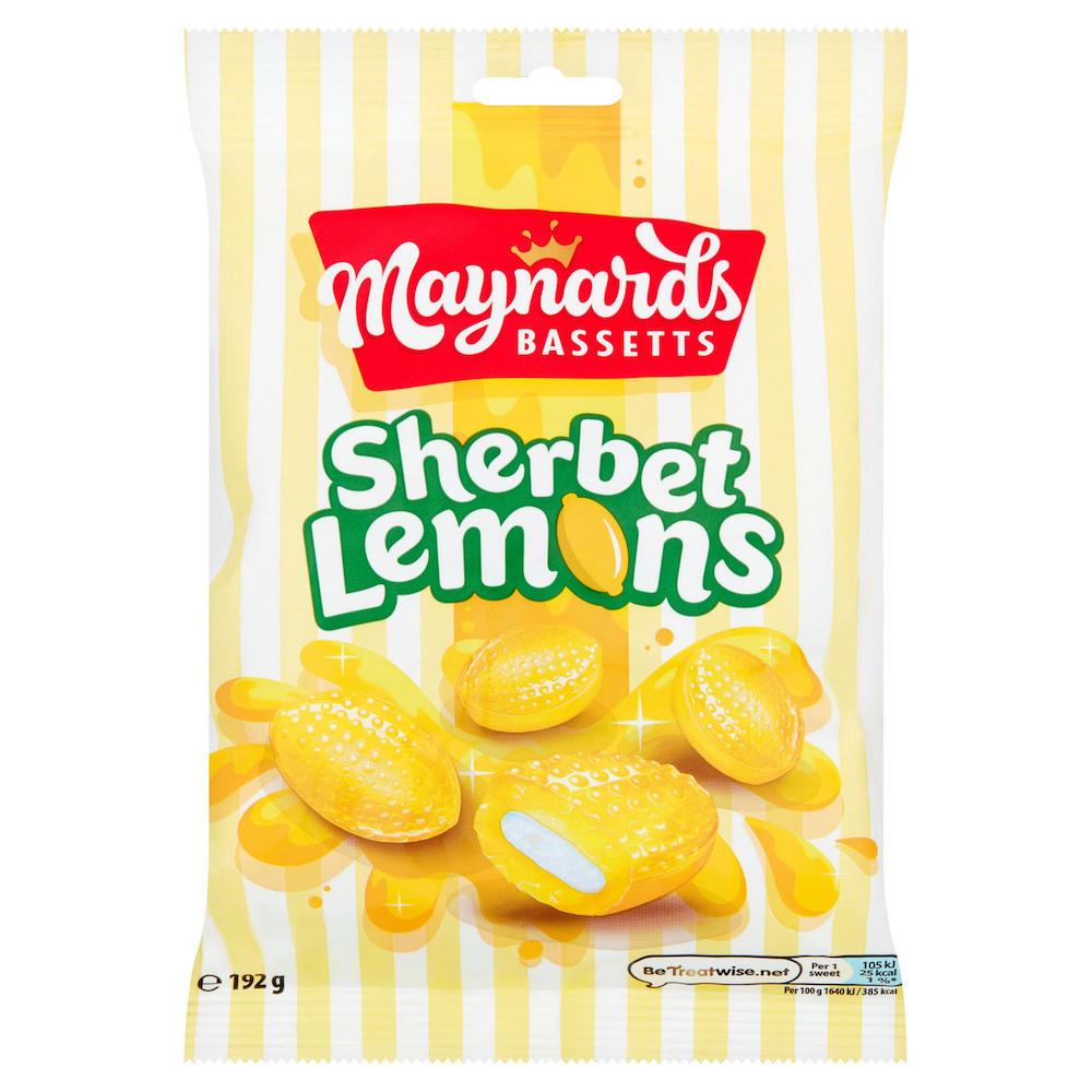 Läs mer om Maynards Bassetts Sherbet Lemons Sweets Bag 192g