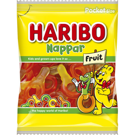 Läs mer om Haribo Fruktnappar 80g