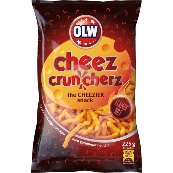 Läs mer om OLW Flamin Hot Cheez Cruncherz 225g