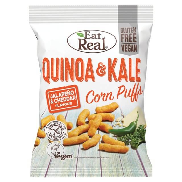 Eat Real Quinoa & Kale Corn Puffs Jalapeno & Cheddar Flavour 113g