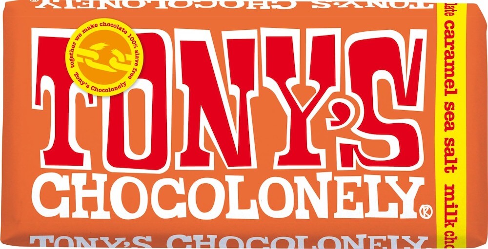 Läs mer om Tonys Chocolonely Milk Chocolate Caramel Sea Salt 180g