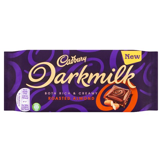 Cadbury Dark Milk Almond Chocolate Bar 85g