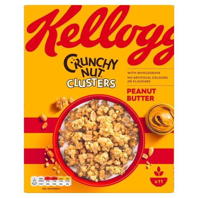 Kelloggs Crunchy Nut Peanut Butter Clusters 525g
